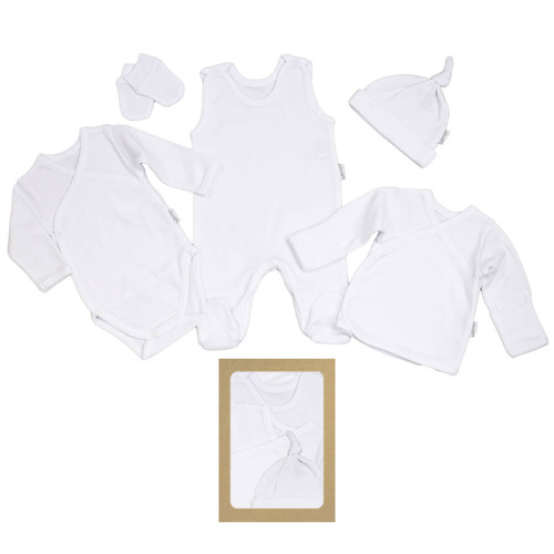 4516 01 Komplet wyprawkowy 5-częściowy gładki "Basic" Nicol - biały