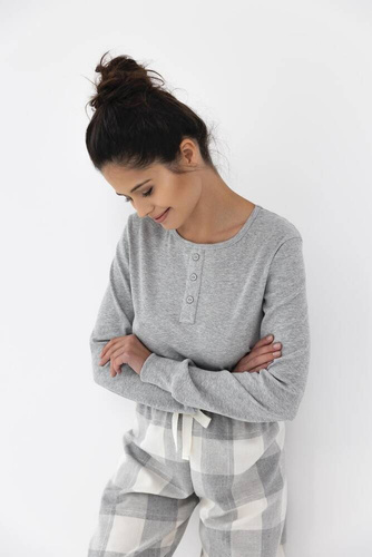 Piżama damska Vesper Sensis - szary-śmietankowy