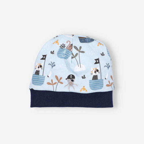 Komplet niemowlęcy z bawełny organicznej Piraci Nini granatowy