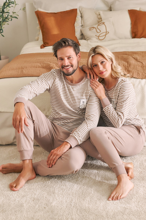 PMB.4530 "Bear" Piżama Męska Doctor Nap - beige