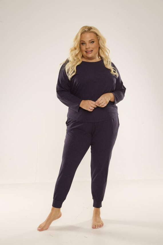 Piżama Damska 347 Paula Plus Size De Lafense - granat