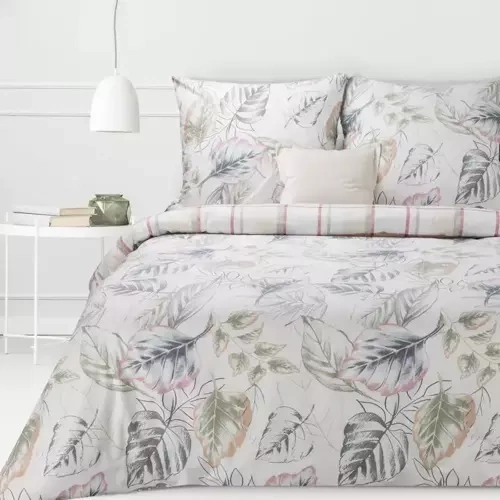 Pościel bawełniana Sara 26 Liście Eurofirany szary