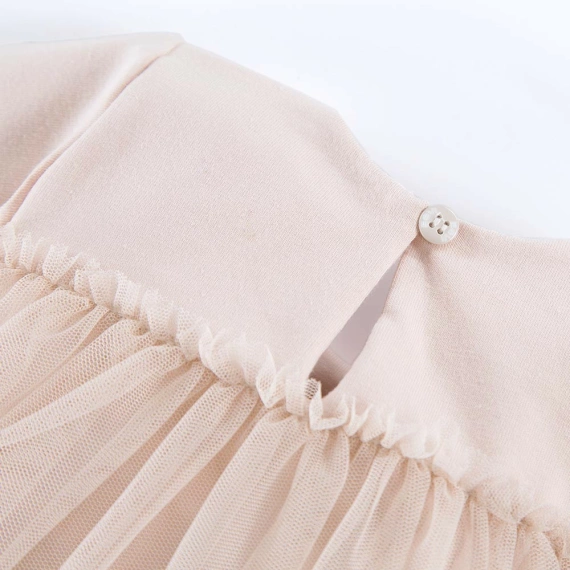 Sukienka tiul z długim rękawem Ceremony Eevi - beżowy