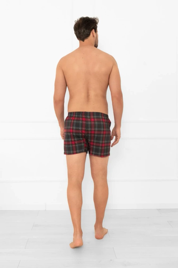 Bokserki męskie Rusoli Italian Fashion – bawełniane, w kratę, z guzikami