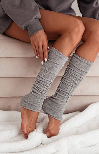 0705-001 Getry ażurowe Milena- szary