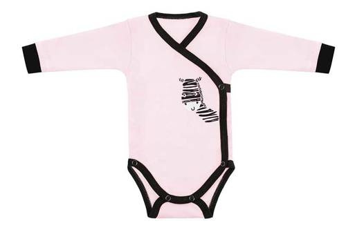 "Zebra" Body rozpinane z długim rękawem Terjan - różowy