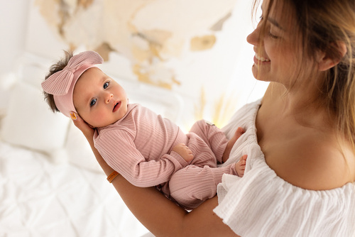 Opaska niemowlęca  "Natural Harmony" Makoma pudrowy róż    