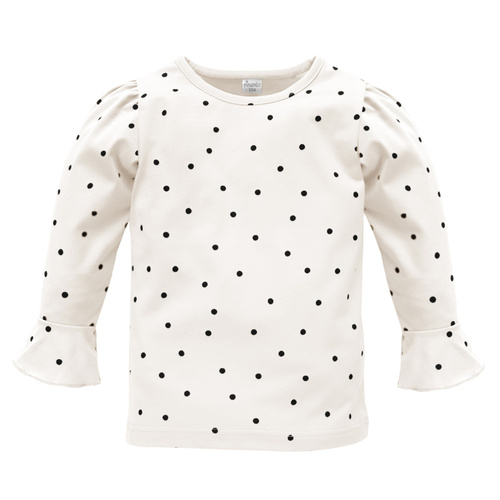 Bluzka z długim rękawem Tres Bien Pinokio - ecru groszki