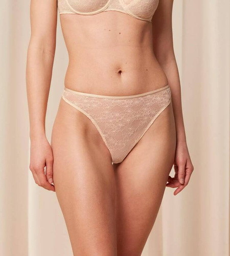 Stringi damskie Bright Spotlight High Leg string Triumph kremowy