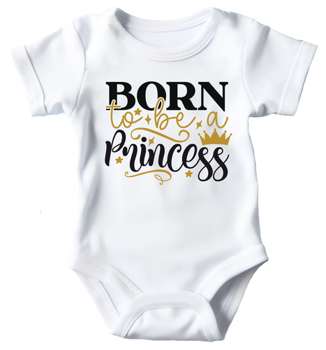 Body krótki rękaw "Born to be a princess" Moocha biały