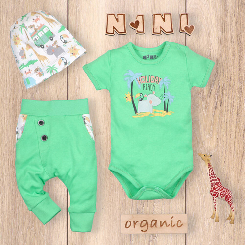 Czapka niemowlęca z bawełny organicznej Sawanna Nini