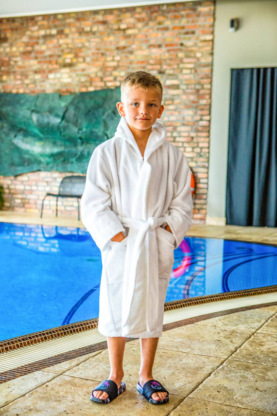 Szlafrok dziecięcy bambusowy Bamboo ByShelly - biały