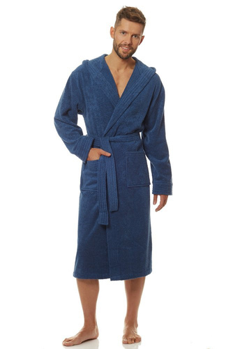 2104 Szlafrok Męski Frotte L&L - navy 