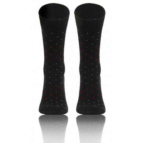 Classic Skarpety męskie garniturowe Sesto Senso wzór kropki czarny