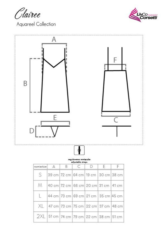Komplet, koszulka + stringi Clairee Aquareel Collection LivCo Corsetti Fashion