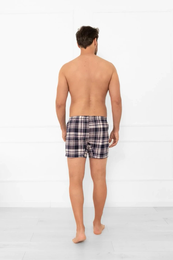 Bokserki męskie Brit Italian Fashion – bawełniane, w kratkę, z guzikami