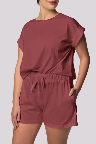 Piżama damska Bliss shortsleeve Mona wiśniowy 