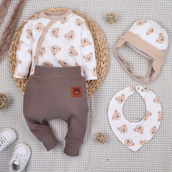 Nini Sweet Bears – ekologiczny komplet niemowlęcy z bawełny organicznej