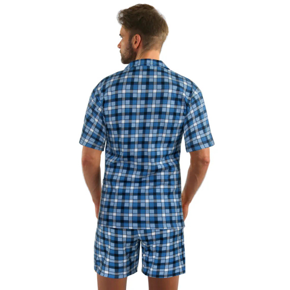 Bawełniana piżama męska, rozpinana 2182/10 Sesto Senso - granatowy