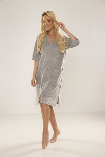 431 Welur Szlafrok Damski Forex - jasny melanż