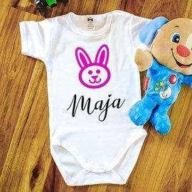 "Wielkanoc z imieniem róż"  body krótki rękaw Moocha białe