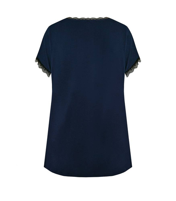 Margot Mix&Match Koszulka Piżamowa Gładka Nipplex - granatowy