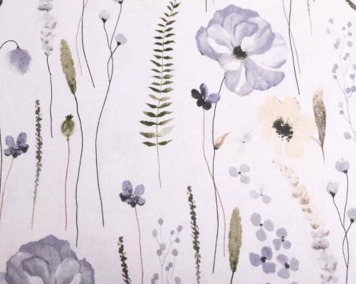 Pościel flanelowa kwiaty F-90 Matex biały/niebieski 