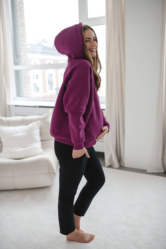 Klasyczne spodnie ciążowe GraceFit Mama Milk&Love navy