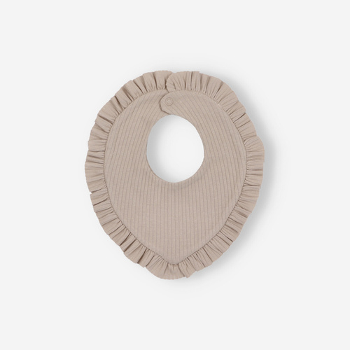 Apaszka chustka niemowlęca z dzianiny prążkowej Lagarto Verde - beżowy