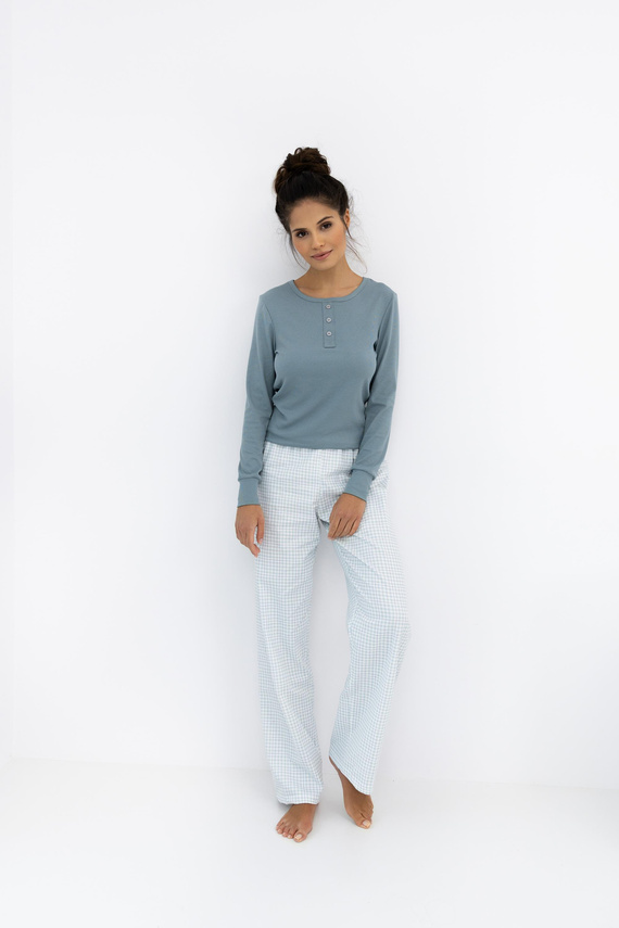 Janelle Komplet piżamowy Sensis – długi rękaw, spodnie w kratkę