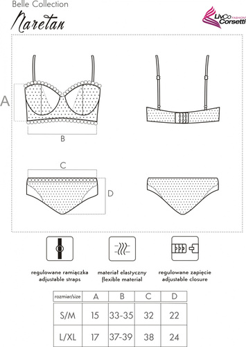 Komplet bielizny Naretan LC 90611 Est Belle Collection LivCo Corsetti Fashion