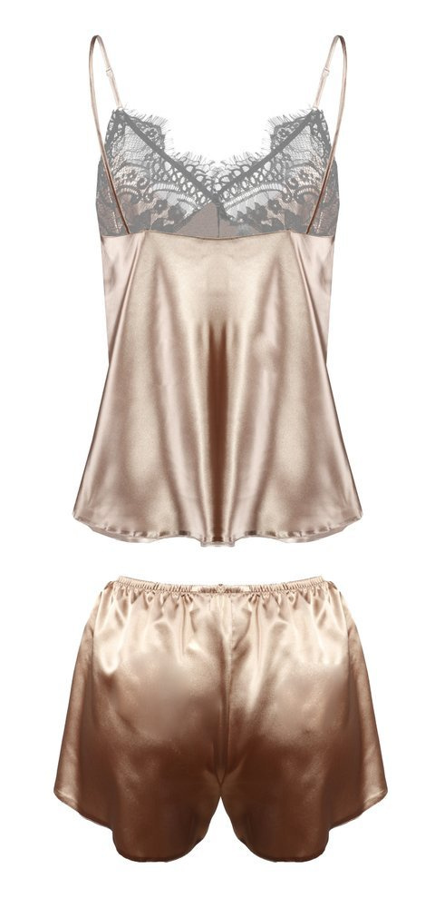 Beatrice Komplet piżama damska DKaren -jasny brąz