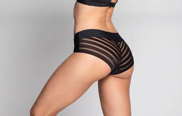 Szorty Damskie Laser Cut  L-POL 5011 MS-02  Lama czarny