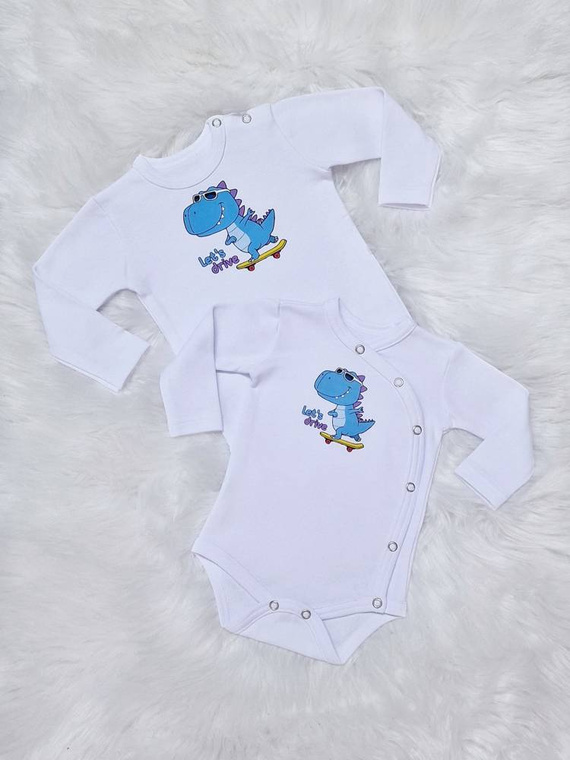 Body z długim rękawem Let's Drive Bambarillo biały