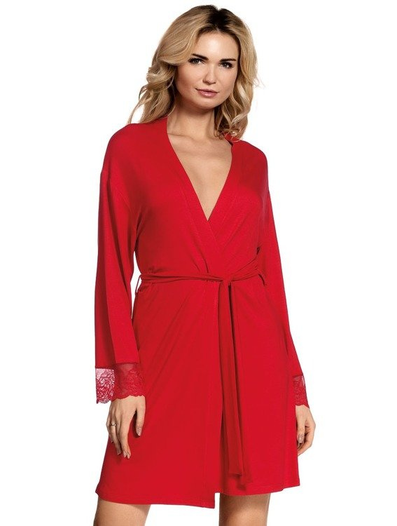 412 Dagmara Szlafrok damski Krótki Forex - czerwony