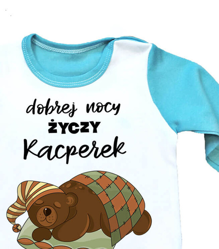 Piżama dziecięca z imieniem Śpiący miś Moocha