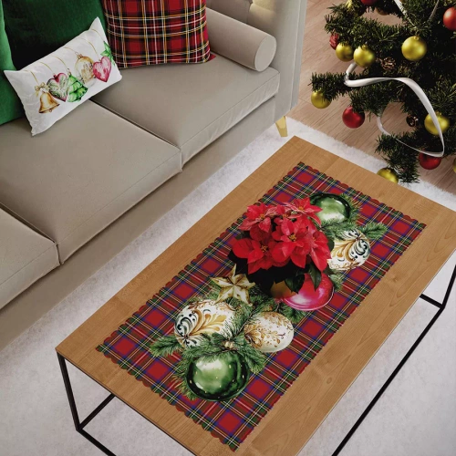 Bieżnik świąteczny Bombki Markizeta czerwony 