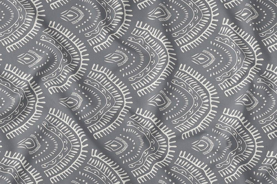 Obrus dekoracyjny 4133 A Panama 98 Detexpol szary biały rozety