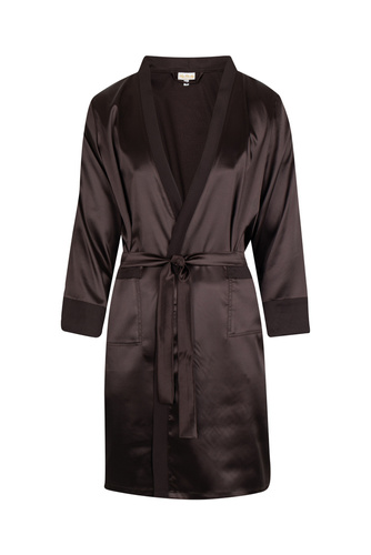 Szlafrok męskie satynowy Ares ByShelly - brązowy