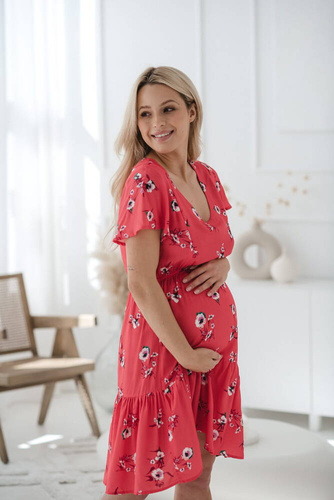 Sukienka ciążowa i do karmienia Lovely Dress Milk&Love koralowy