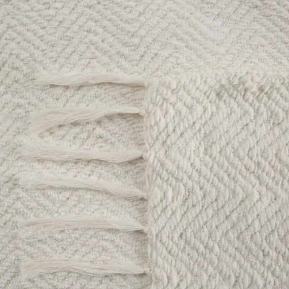 Koc narzuta z frędzlami Milo Eurofirany biały