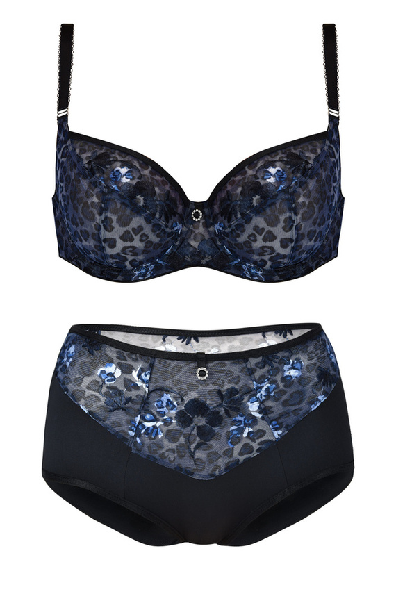 Figi damskie wysokie 19087 Blue Panther Mediolano czarny