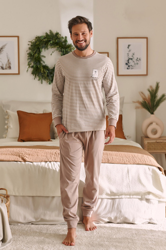 PMB.4530 "Bear" Piżama Męska Doctor Nap - beige