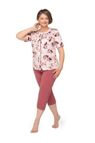 Piżama damska 200 Maria I Martel bordowy