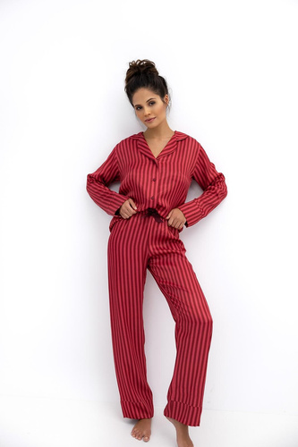 Sensis Rosemary Piżama damska – koszula w paski i spodnie, wiskoza