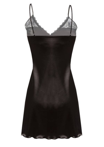 Hana 2 Halka satynowa koszulka damska DKaren - czarny