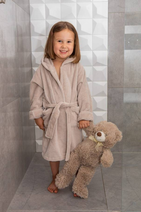 Szlafrok dziecięcy bambusowy Bamboo ByShelly - beżowy