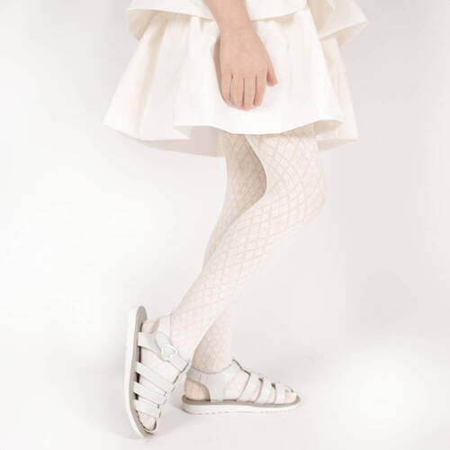 Rajstopy żakardowe W2 141803 Nicol - kremowy