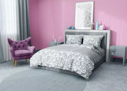 Pościel bawełniana Glamour 020 ornamenty Faro szary