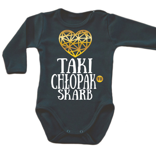 Body długi rękaw "TAKI CHŁOPAK TO SKARB" Moocha czarny